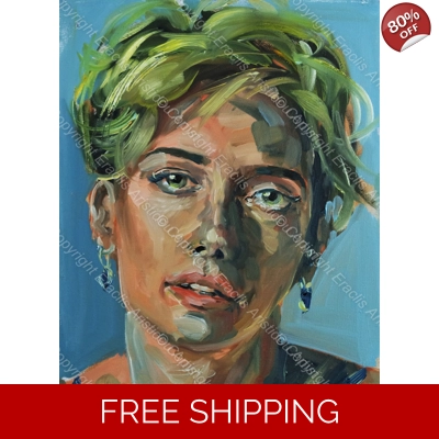 Scarlett Johansson Oil Portrait 144